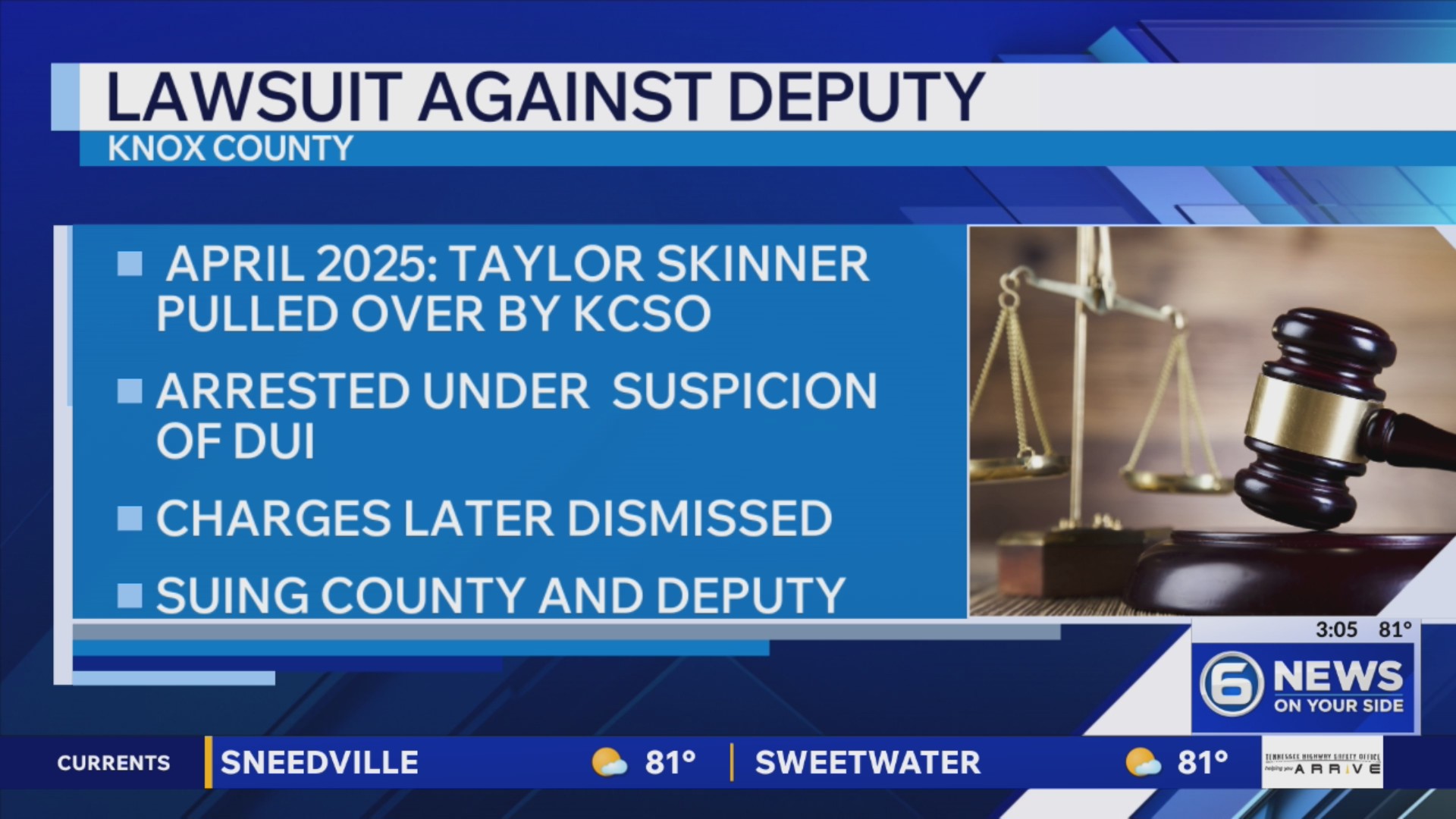 Lawsuit claims Knox County deputy arrested sober driver for DUI