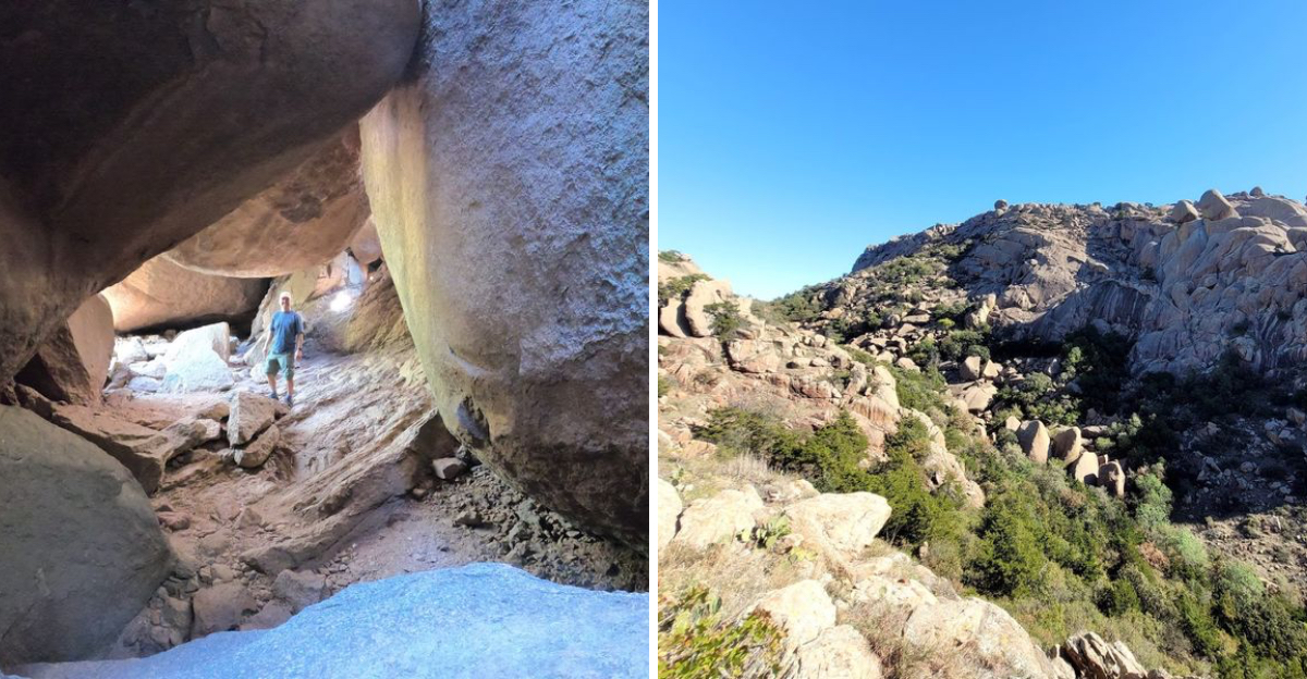 These massive Oklahoma stone formations stack into natural rooms you ...