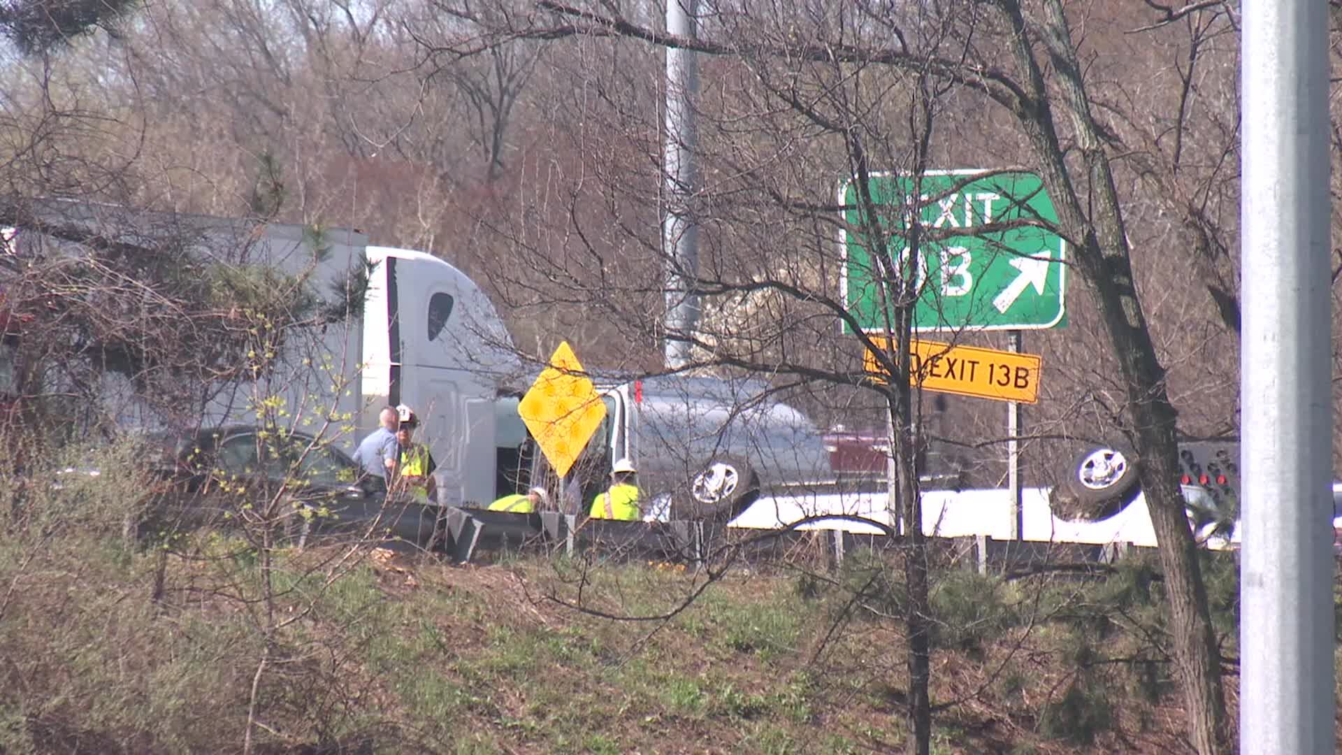 Driver hospitalized after rollover crash on I-91 in West Springfield