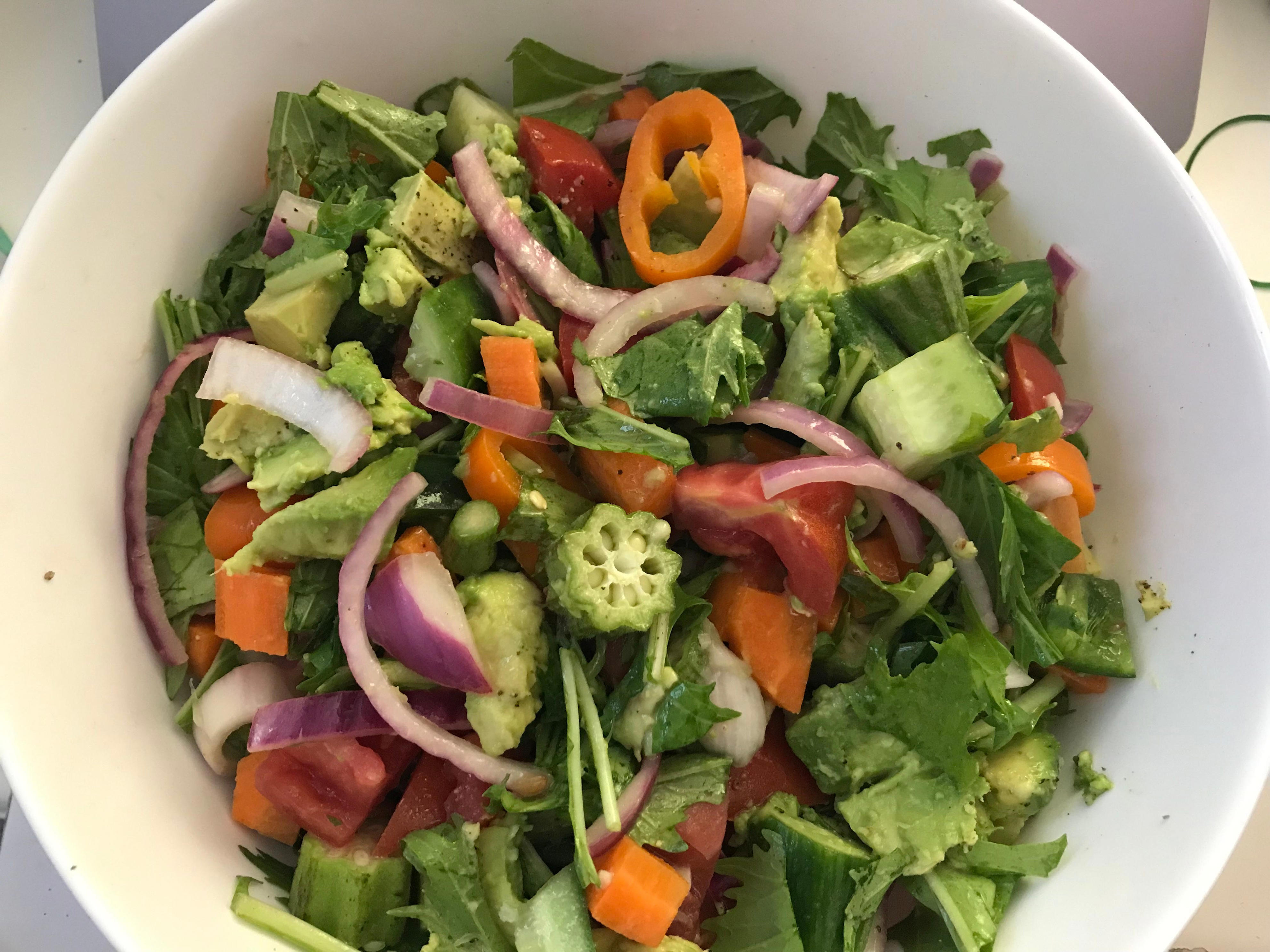 one of Halona Black's salads made at home in bowl