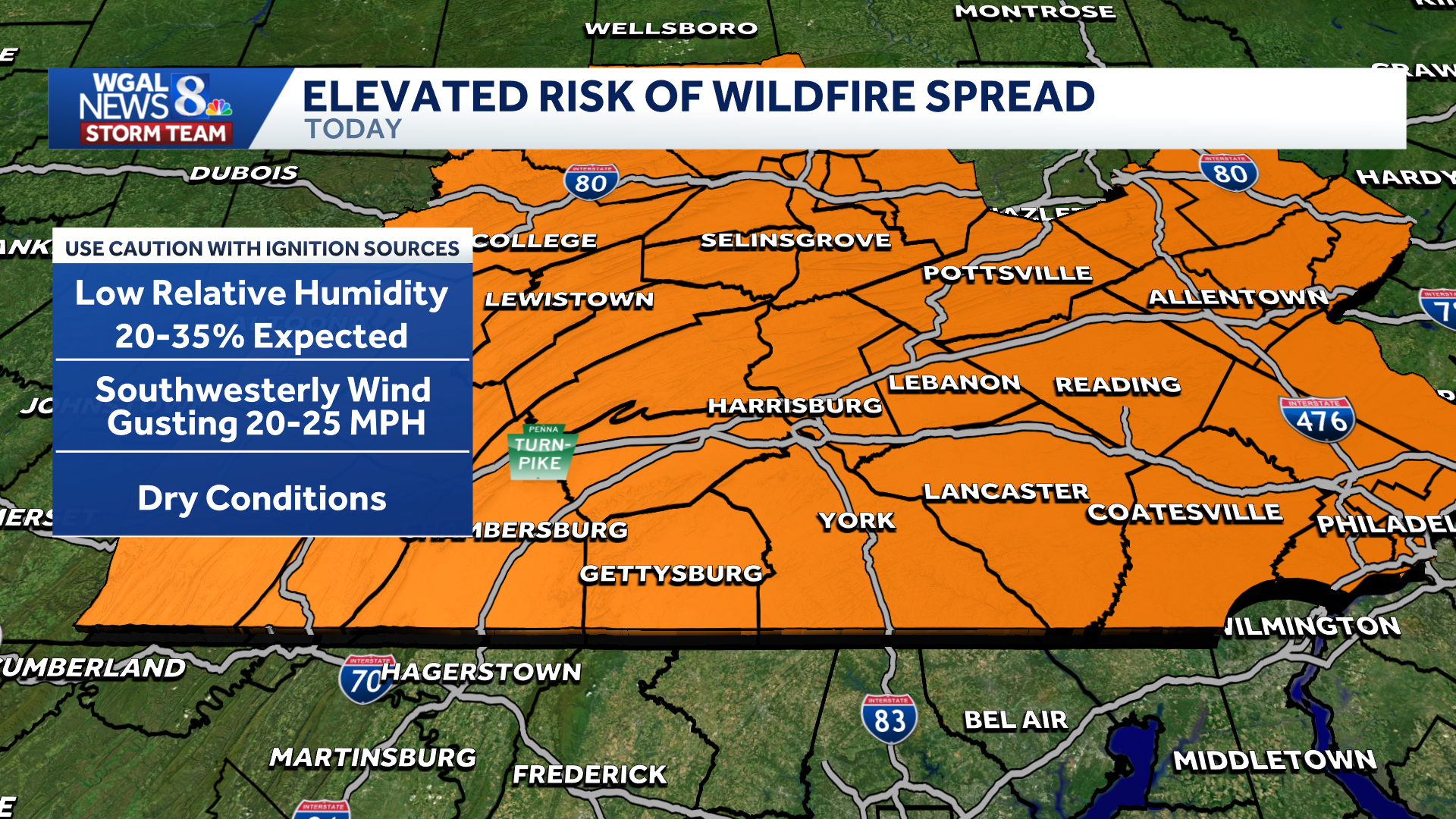 Dry, breezy conditions create elevated wildfire risk