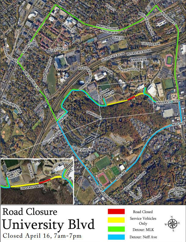University Boulevard temporarily closed Thursday in Harrisonburg for ...