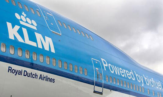 The KLM airplane which runs on biokerose
