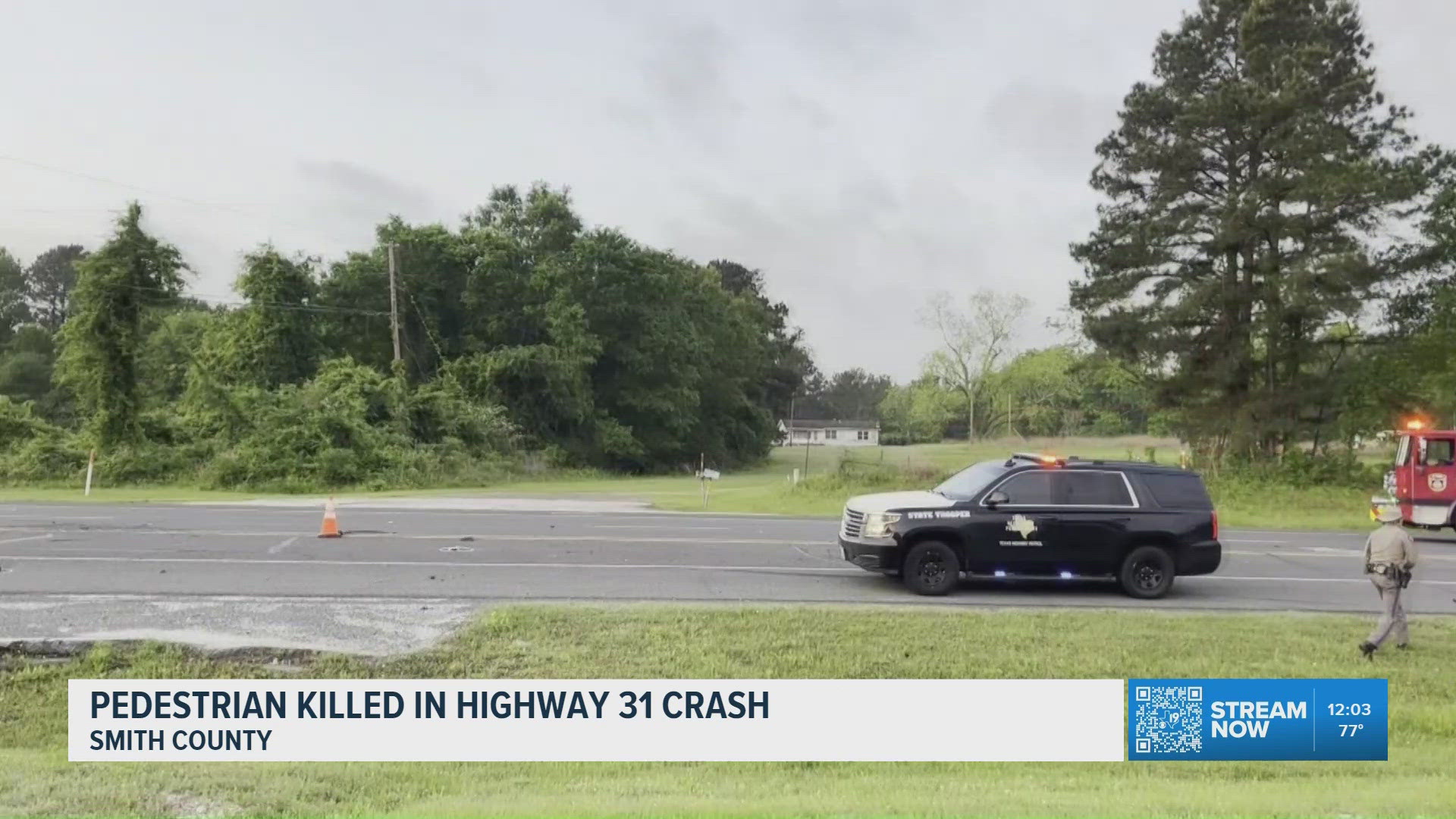 Pedestrian killed in crash on Highway 31 near Tyler