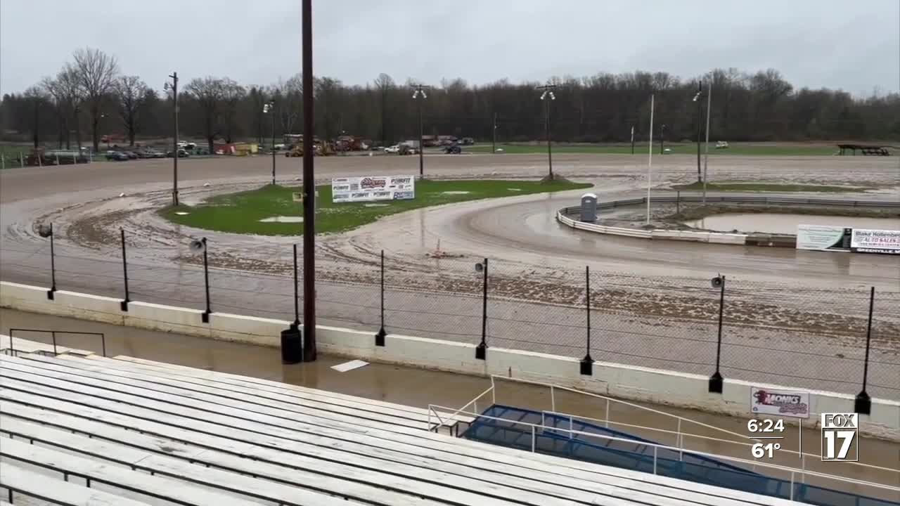 Heavy rain floods Crystal Motor Speedway, forces weekend race cancellation