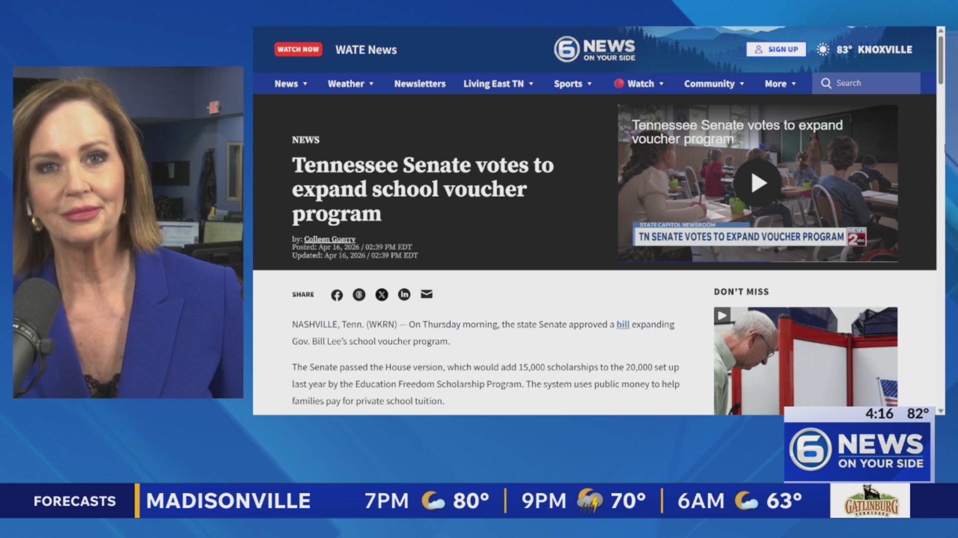 Tennessee bill to expand school voucher program gets OK from Senate