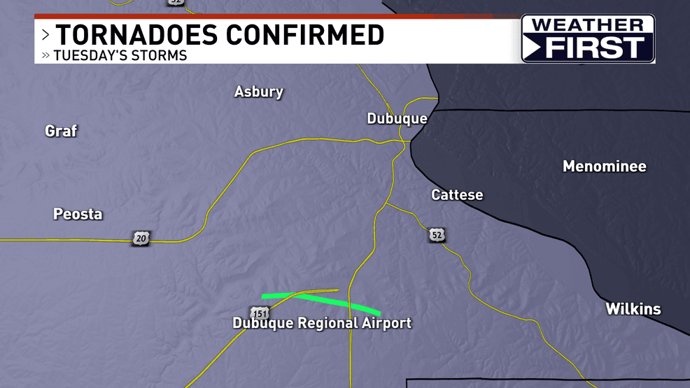 NWS confirms EF1 tornado in Dubuque County