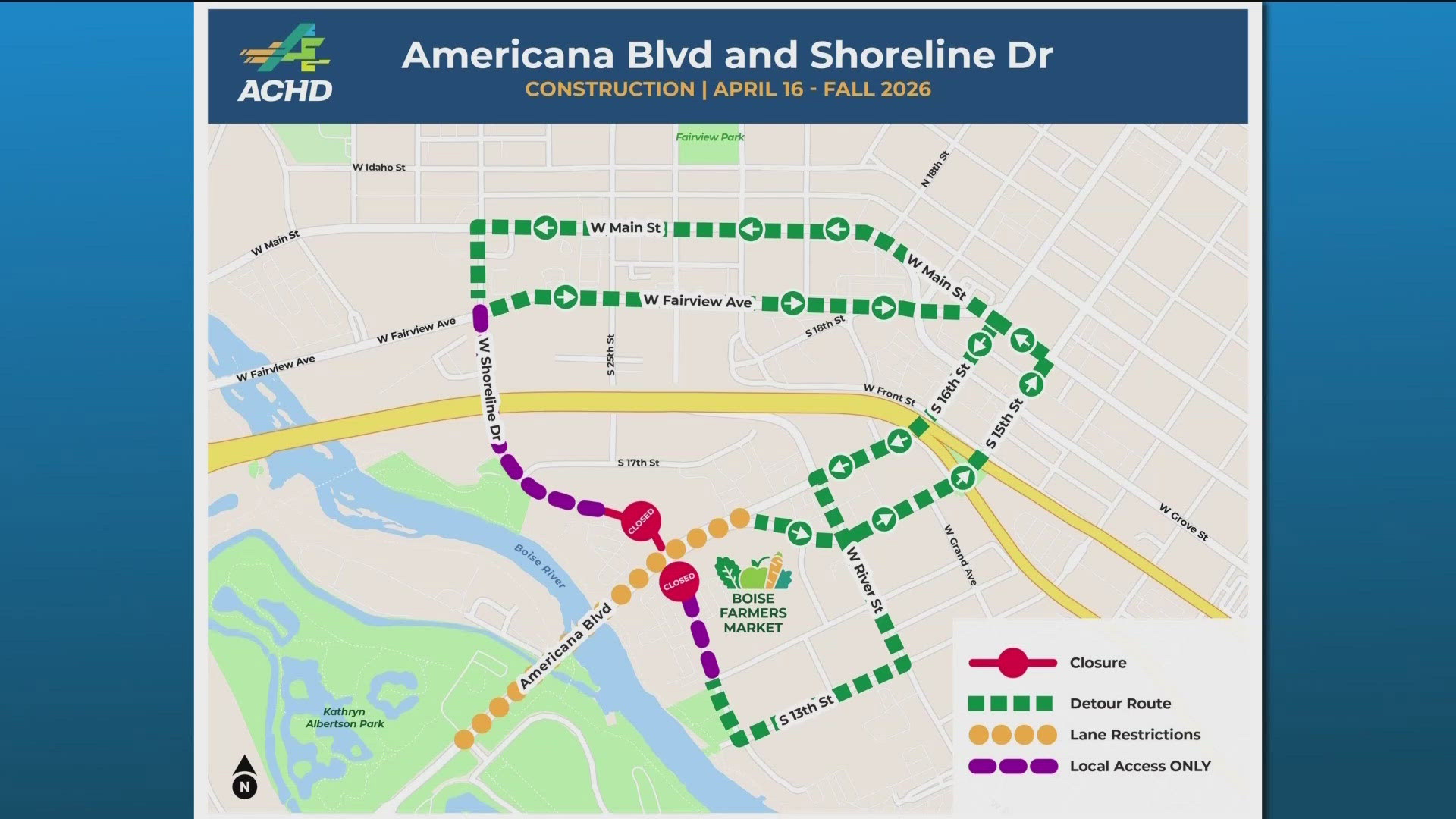 Shoreline Drive is closed until fall for construction