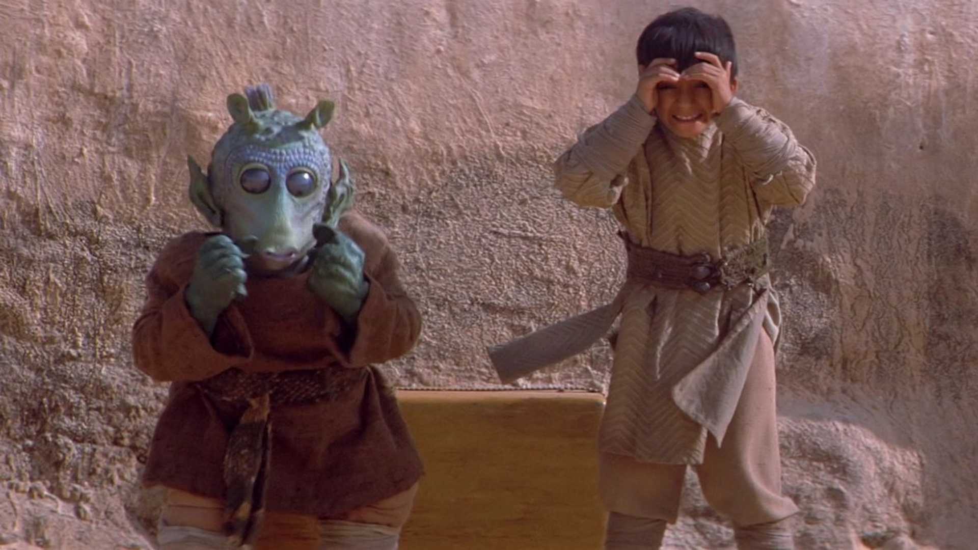 Wald and Kitser watching Anakins pod race in Star Wars Episode One