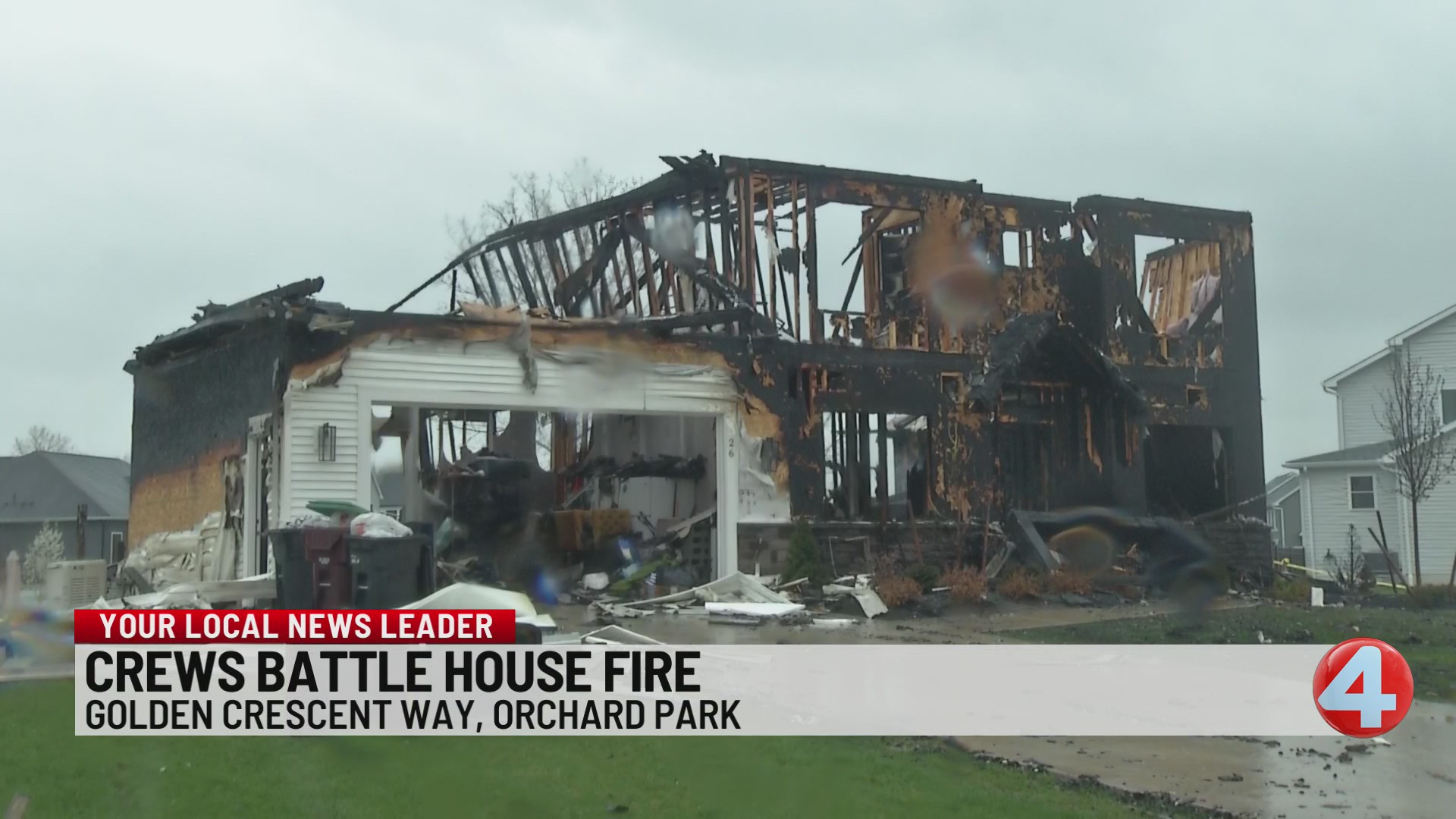 Crews battle house fire in Orchard Park