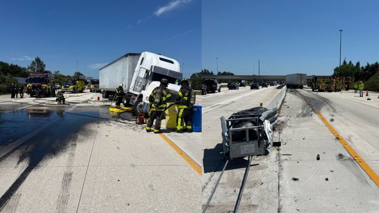 I-75 in Hillsborough County reopens after tractor-trailer crash