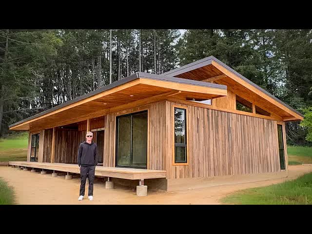 Inside the 1,200 square foot prefab home with a game changing exterior!