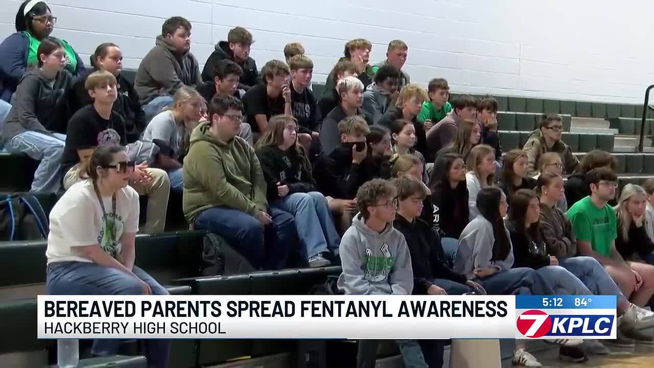 Bereaved parents share fentanyl warning at Hackberry High assembly