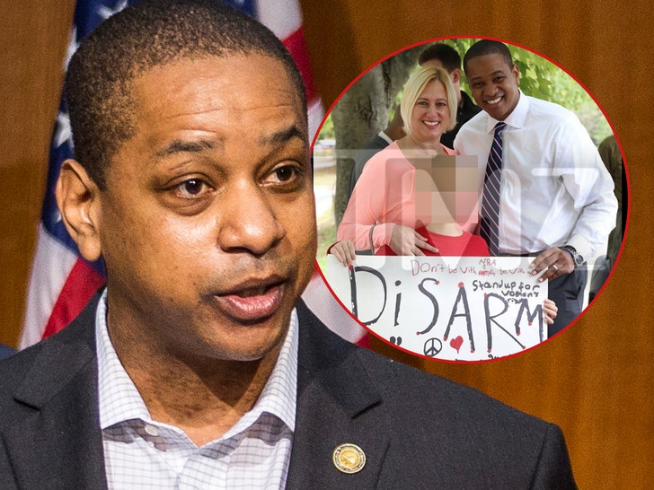 Justin Fairfax holds up 'Disarm abusers' sign years before murder-suicide