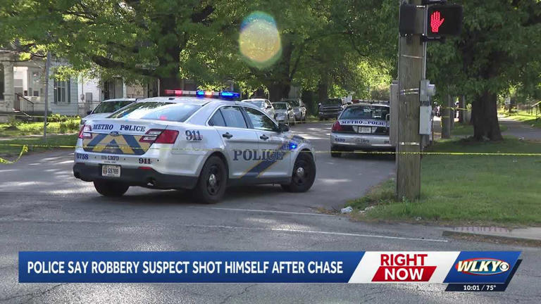 LMPD: Robbery suspect shoots himself after leading police on chase ...