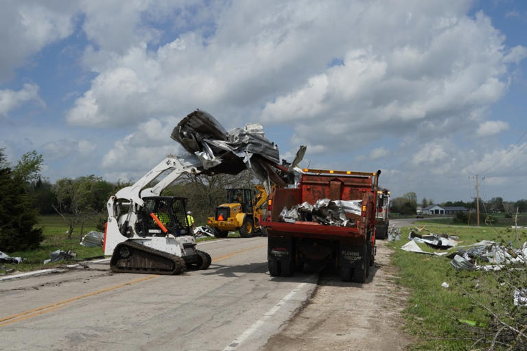 Photos: Southeast KDOT assists with Hillsdale tornado cleanup