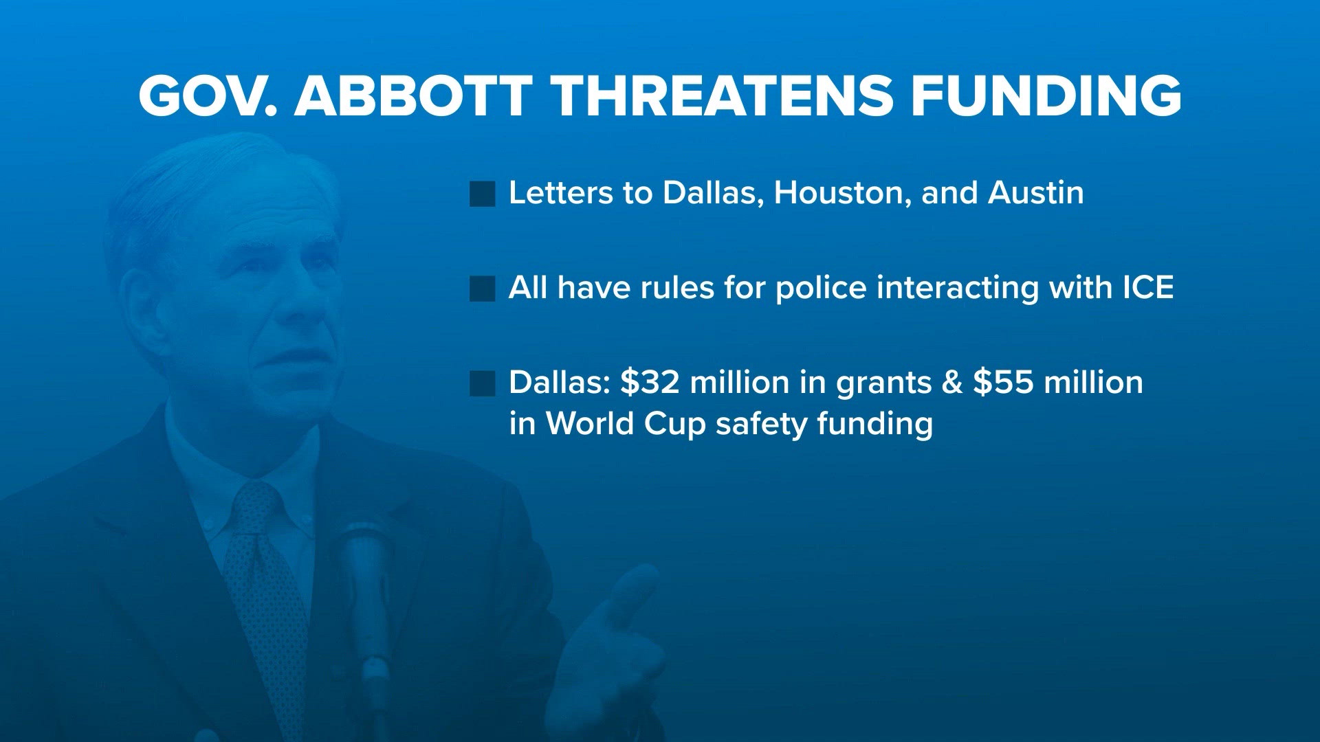 Governor Greg Abbott threatens to cut funding from Dallas police ...