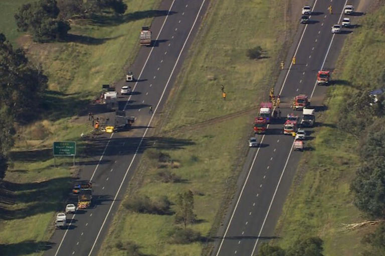 The accident caused chaos on the freeway for both north- and south-bound traffic.