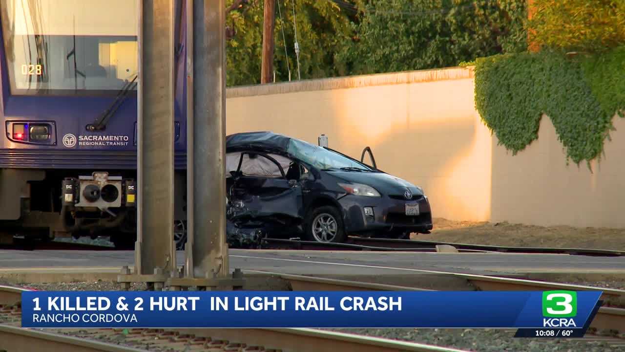 1 dead, 2 injured after light rail train hits vehicle in Rancho Cordova