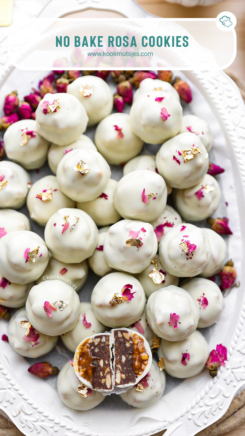 No bake rosa cookies makkelijk zonder bakken dessert