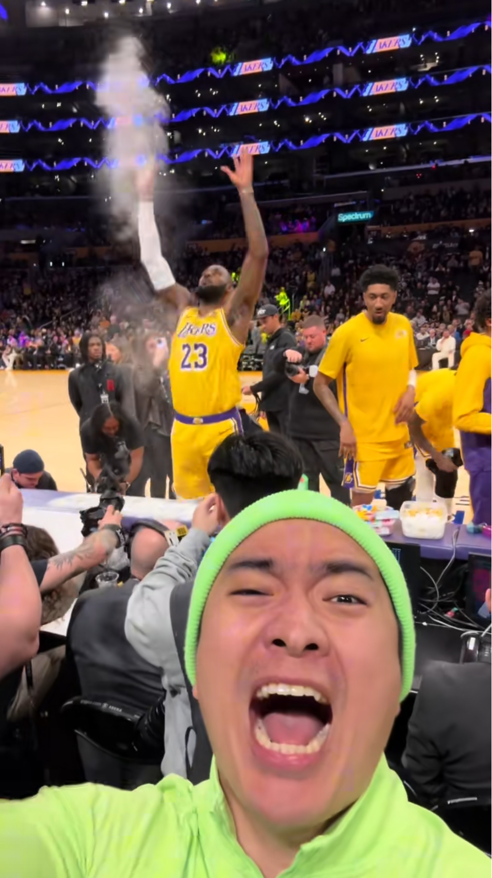 LeBron James chalk toss moments before the game