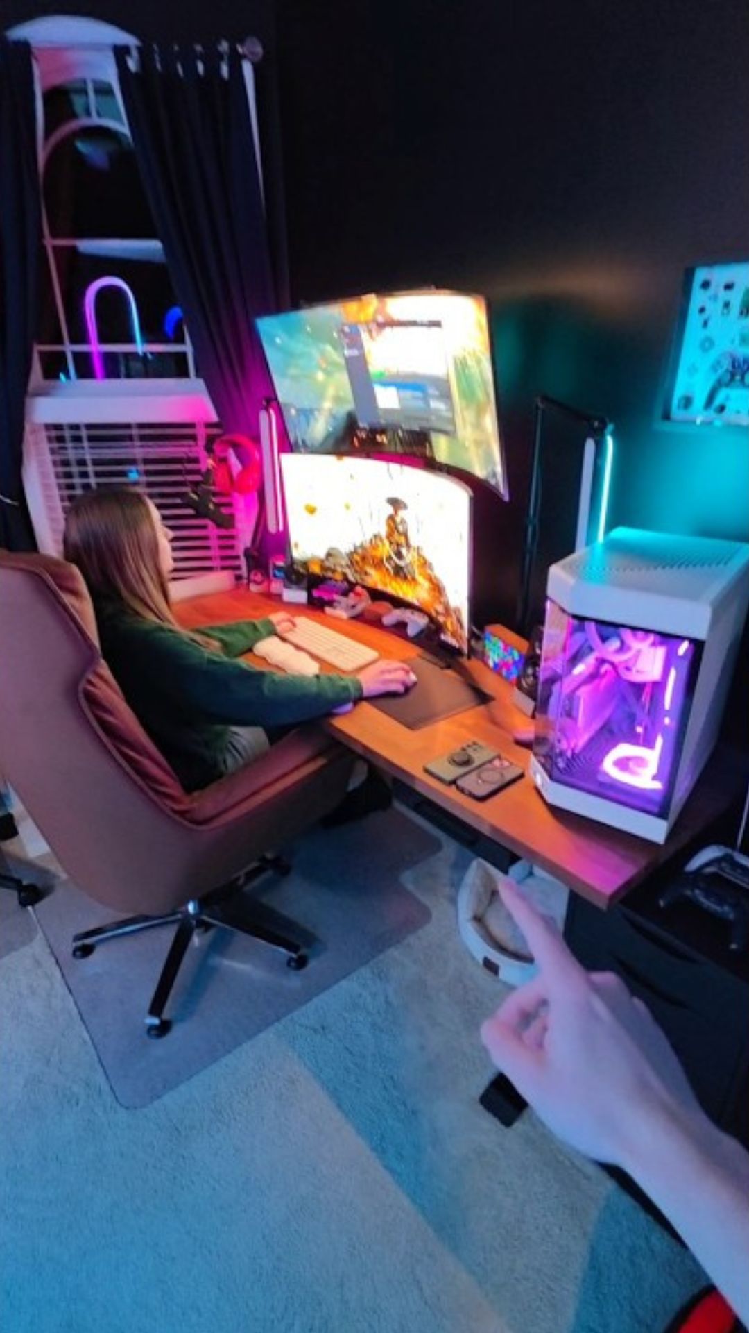 Moving our setup and playing a cozy game