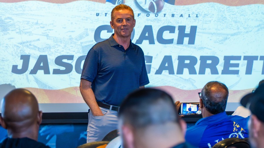 Former Dallas Cowboys head coach Jason Garrett speaks at UTEP football ...