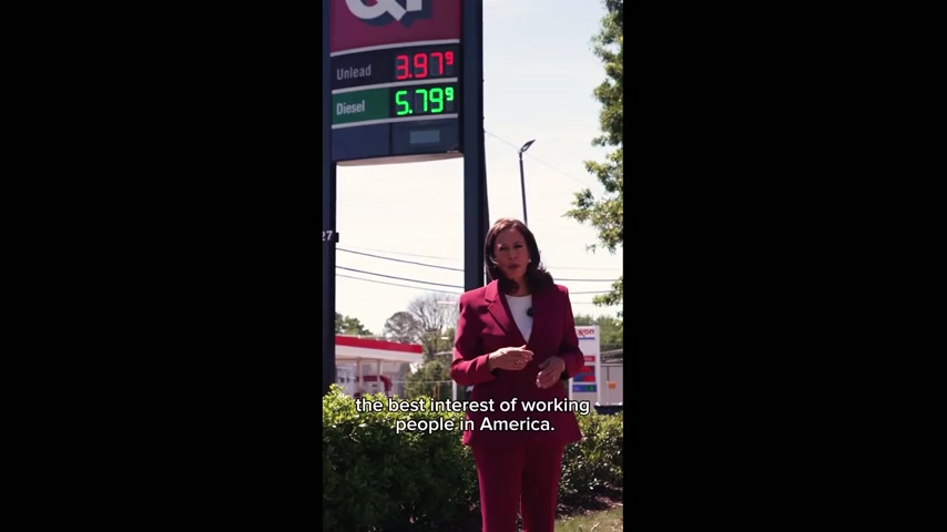 Kamala Harris blames Trump and Iran war for high gas prices