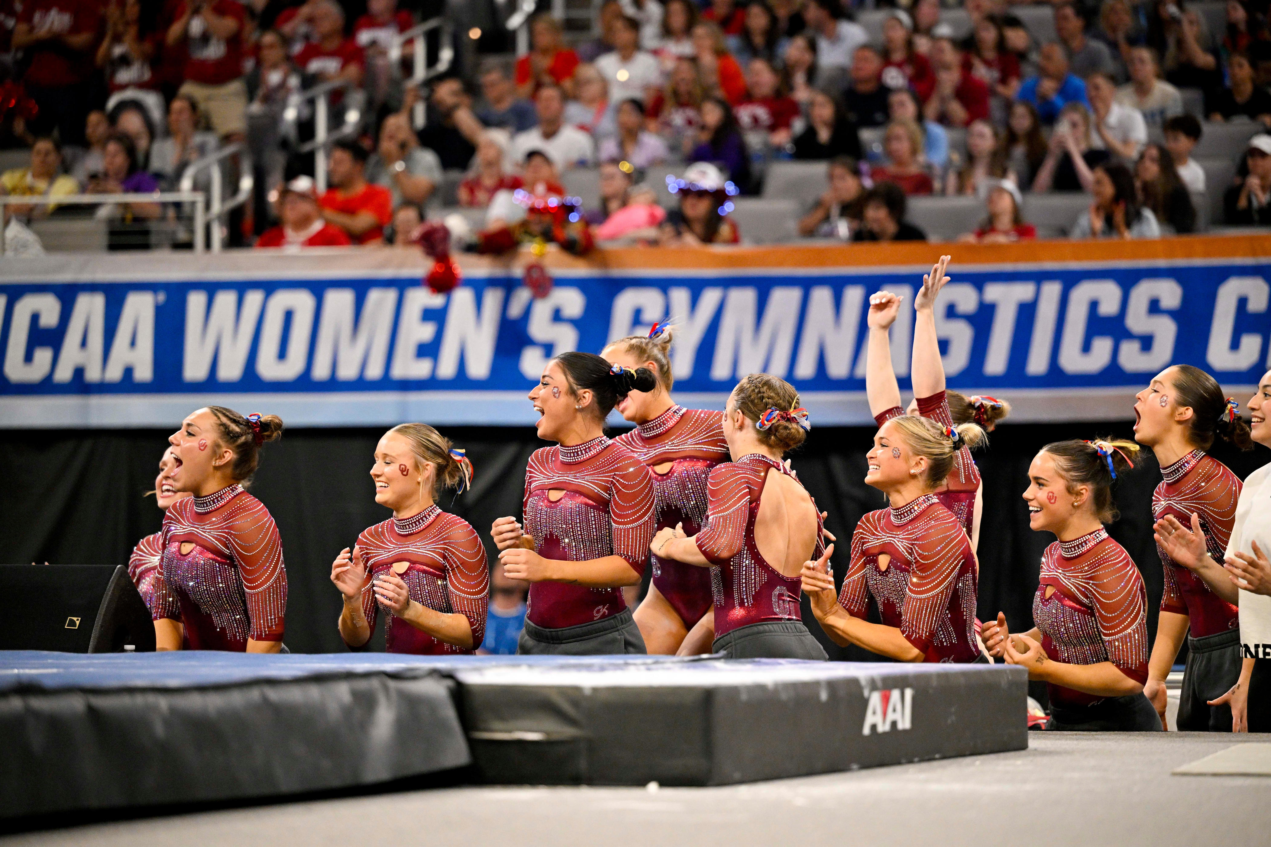 OU women's gymnastics score, live updates in NCAA Championships finals