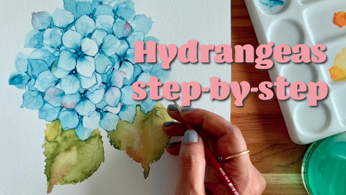 How to paint hydrangeas in watercolour? Slow relaxing floral painting