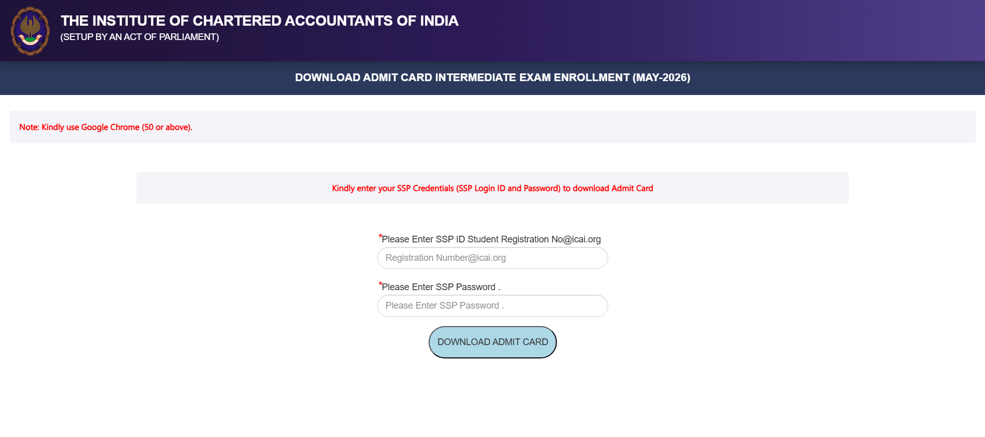 ICAI CA Inter, Final admit card May 2026 released at eservices.icai.org ...