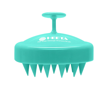A viral silicone-bristled scalp massager