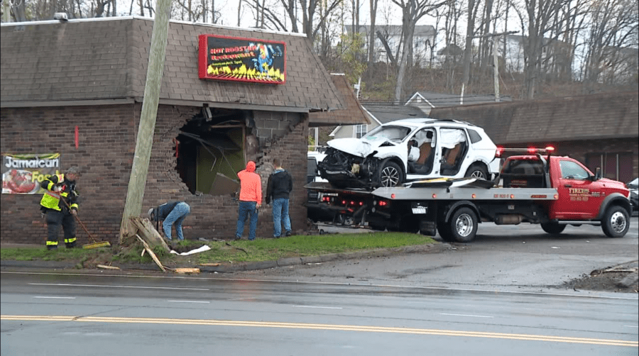 Driver seriously injured after car crashes into East Haven restaurant