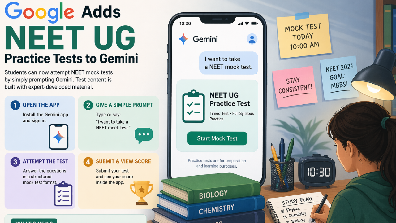 Google brings NEET UG mock tests to Gemini: How the new feature works ...