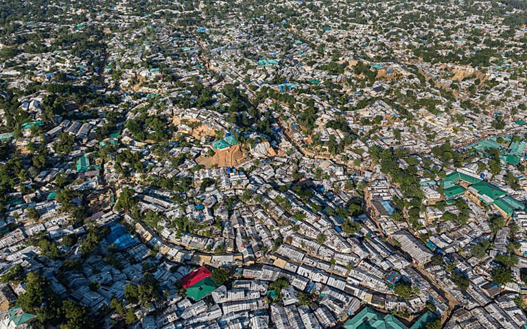An aerial view of a Rohingya refugee camp in Cox's Bazar, 25 November, 2025 AP Photo
