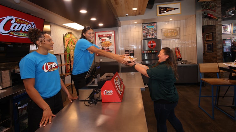 NCAA champs Kiki Rice and Lauren Betts thank UCLA fans during Hollywood ...