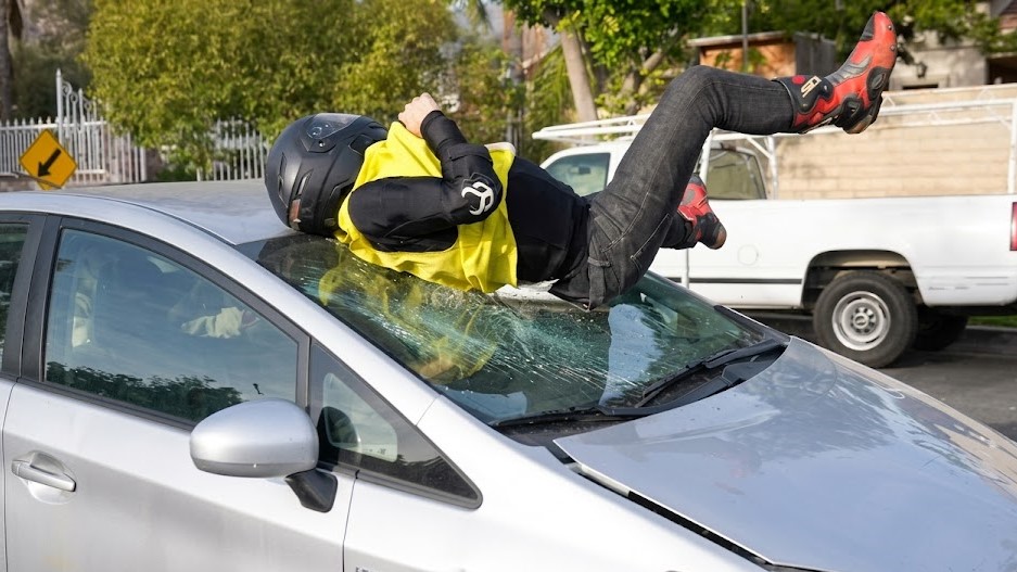 Do it! - Seconds later, he took a 40 MPH car hit that sent him flying