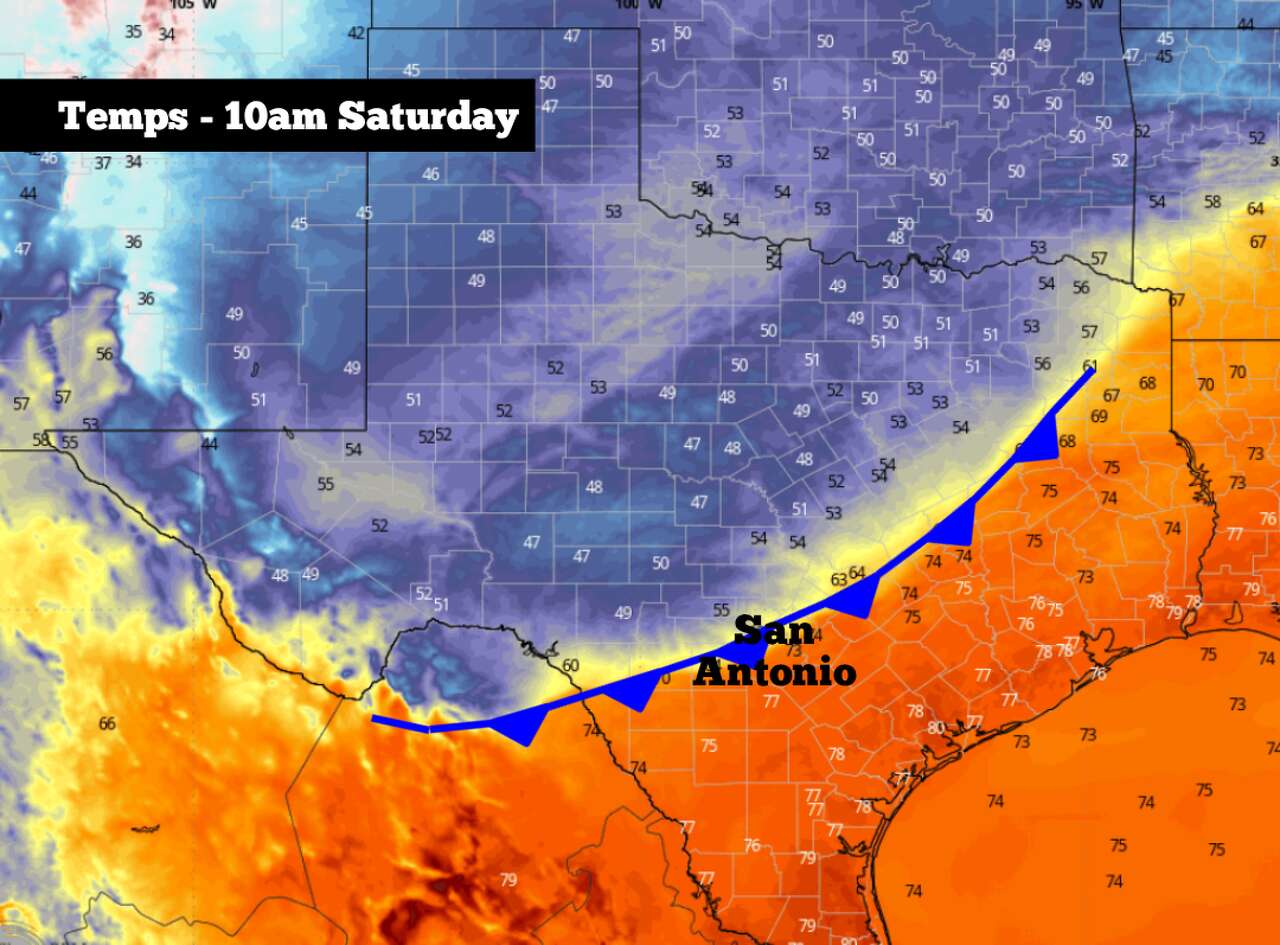 Strong cold front targets South Texas Saturday. Here's a timeline