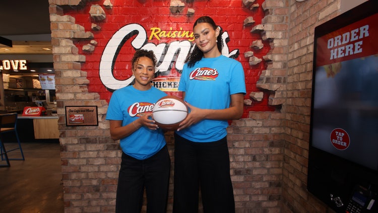 NCAA champs Kiki Rice and Lauren Betts thank UCLA fans during Hollywood ...