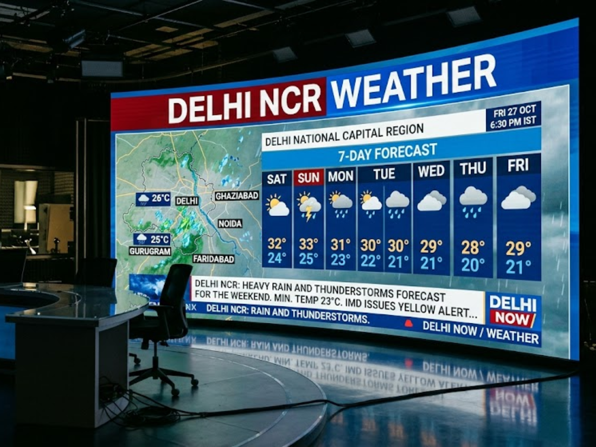 Delhi NCR weather: Rain, gusty winds today; check IMD’s 7-day forecast