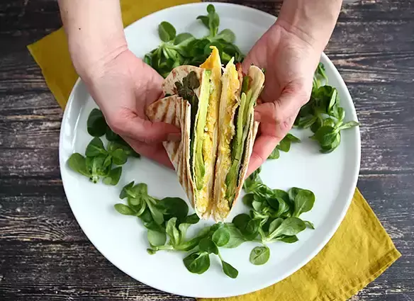 Wrap grillé façon brunch - tortilla wrap hack