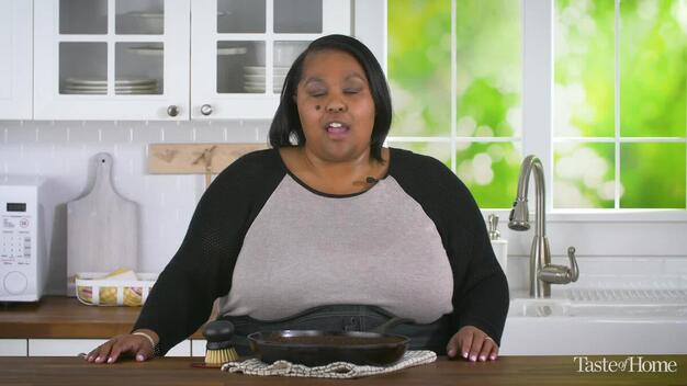 How to gently clean a cast iron skillet
