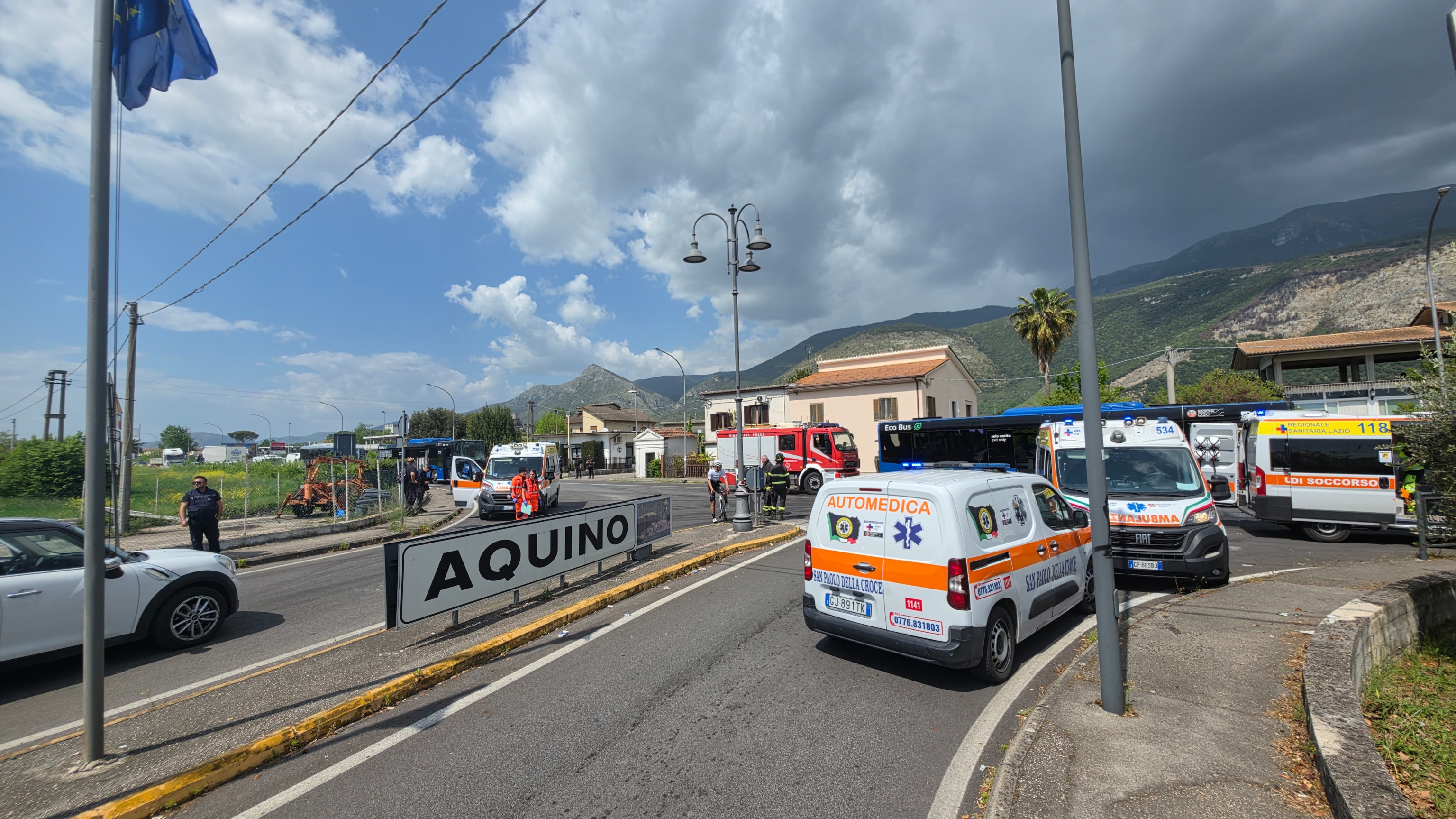 Violento tamponamento tra due bus Cotral vicino a Cassino, sette feriti