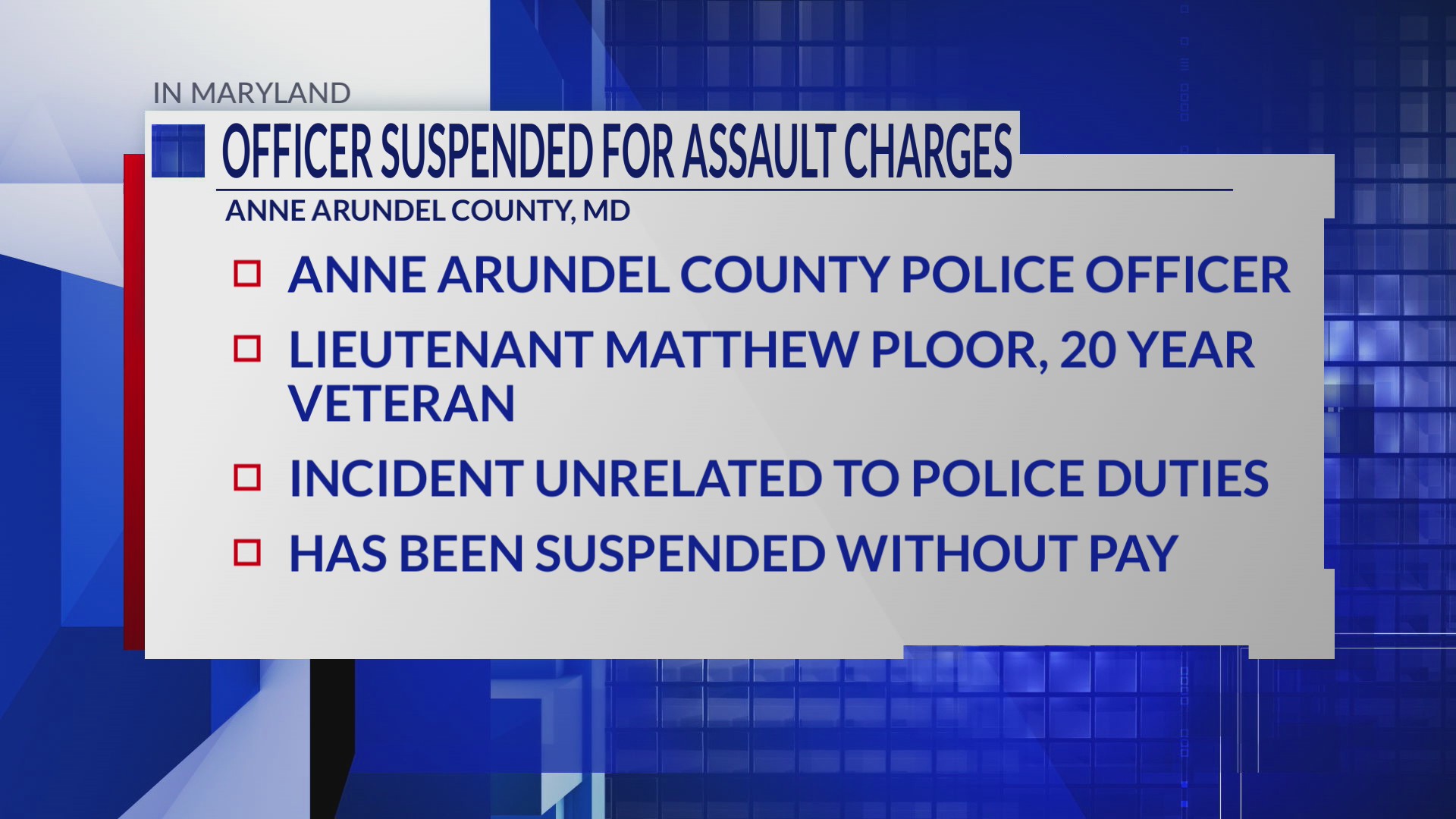 Anne Arundel County officer under investigation for assault allegations