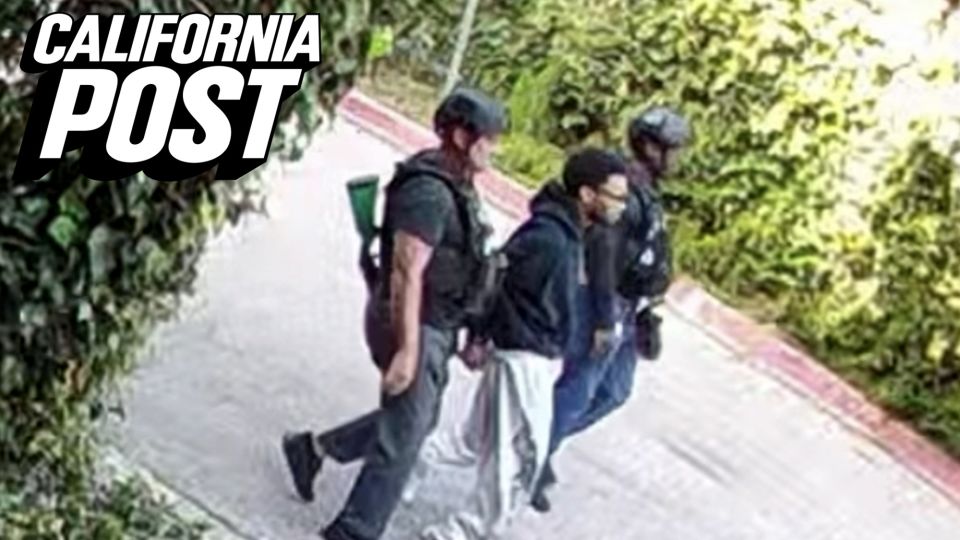 Police take d4vd into custody, in a grab from a