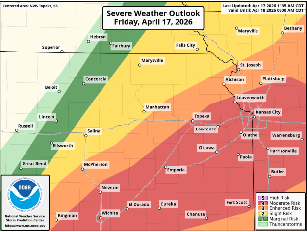 Forecasters increase eastern Kansas severe weather chance