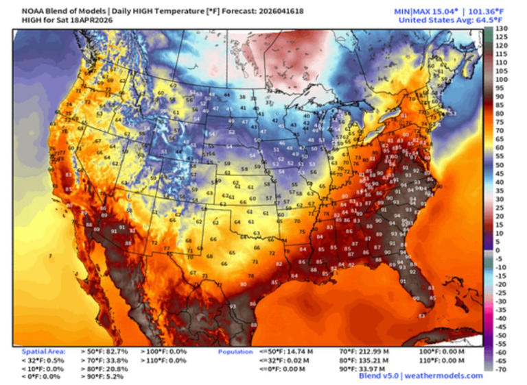 Saturday: Temperatures to tumble nearly 30 degrees behind cold frontal ...
