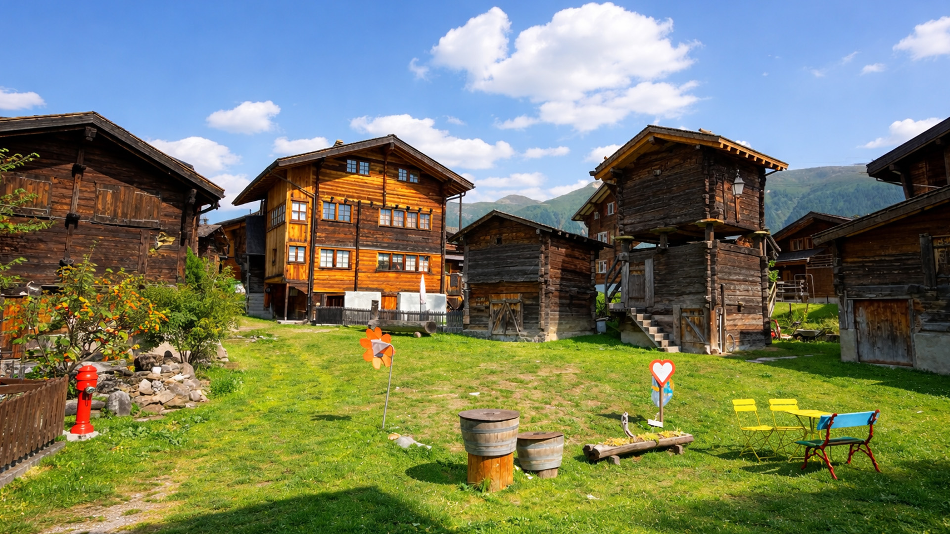 Bellwald Switzerland peaceful alpine village views (4K)