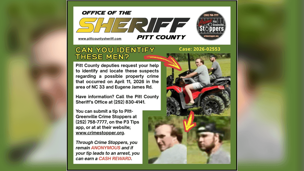 Pitt County deputies seek help identifying suspects in property crime ...