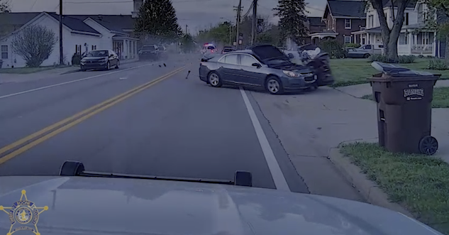 'I just got hit': Video shows moment suspect sideswipes cruiser during ...